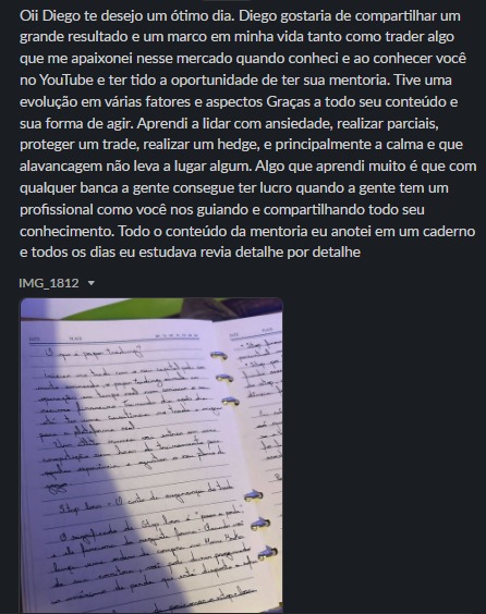 Depoimento de aluno 1 — Grupo dos Tubarões