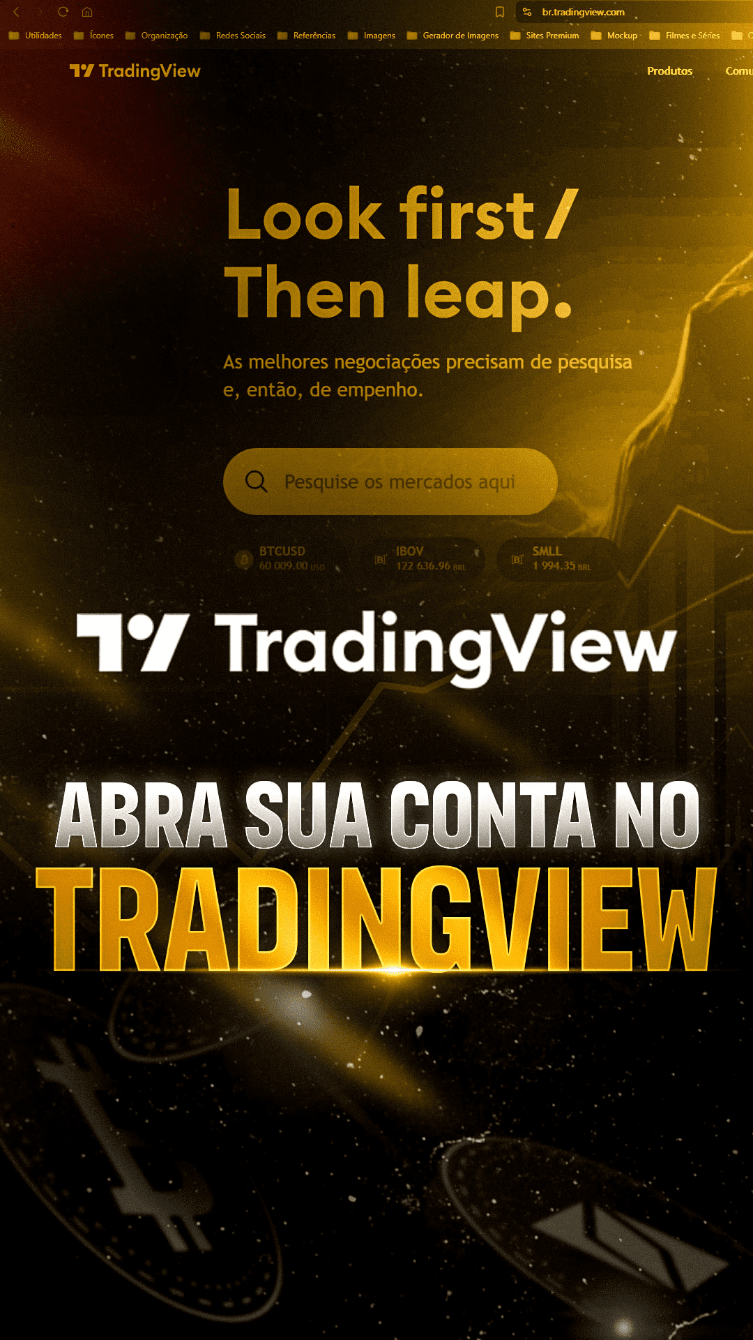 Abra sua conta no TradingView